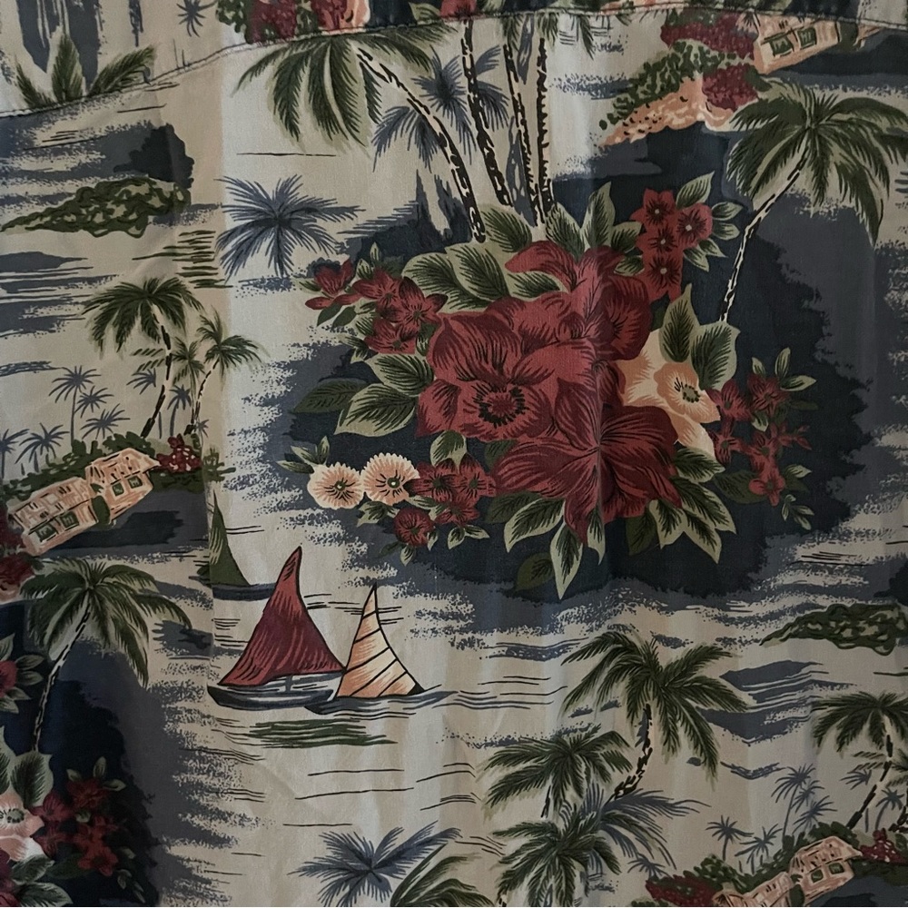 Vintage A Souvenir Of The Rainforest Café Mens Short Sleeve Hawaiian Shirt Large - Picture 9 of 9